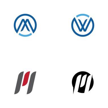 M harfi logo şablonu