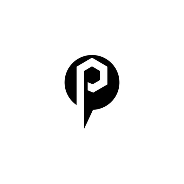 Icono P Vector Diseño de ilustración Logo — Archivo Imágenes Vectoriales