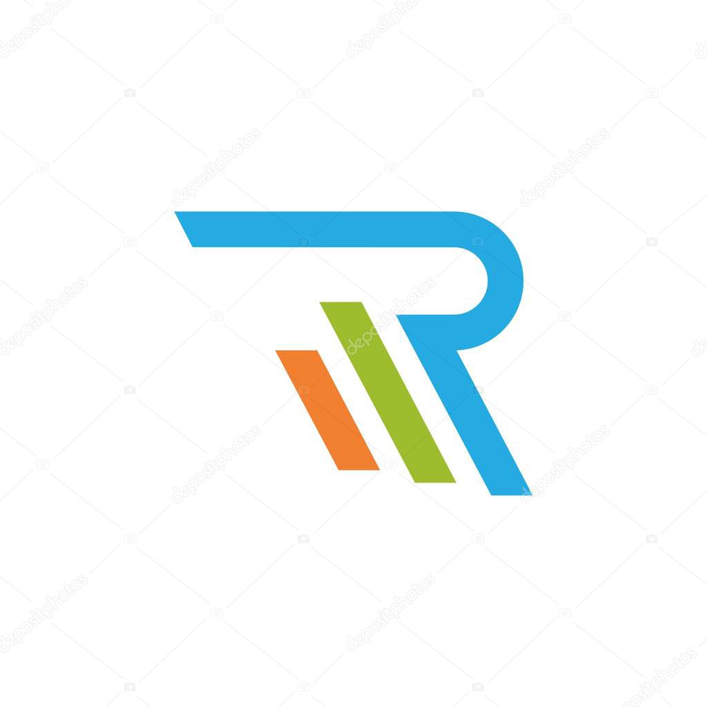 R Letter Arrow vector illustration icon Logo Template design