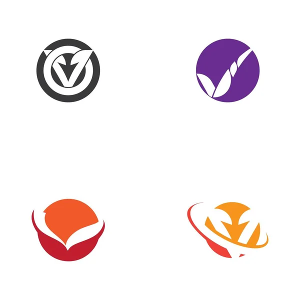 V Vektor Logo Templat huruf - Stok Vektor