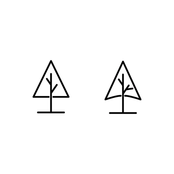 Ağaç çizgisi simgesi Vektör İllüstrasyon Tasarımı Logosu — Stok Vektör