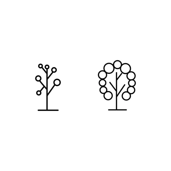 Icono de la línea de árboles Vector Diseño de ilustración Logo — Archivo Imágenes Vectoriales
