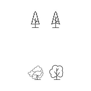 Ağaç çizgisi simgesi Vektör İllüstrasyon Tasarımı Logosu 