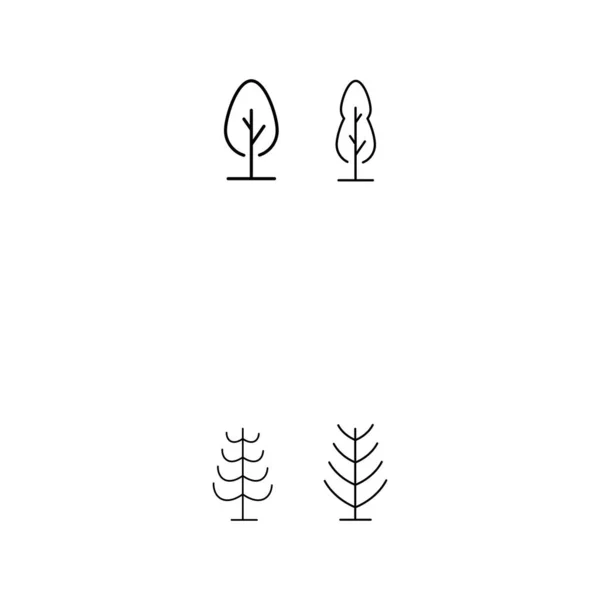 Baum Linie Symbol Vektor Illustration Design Logo — Stockvektor