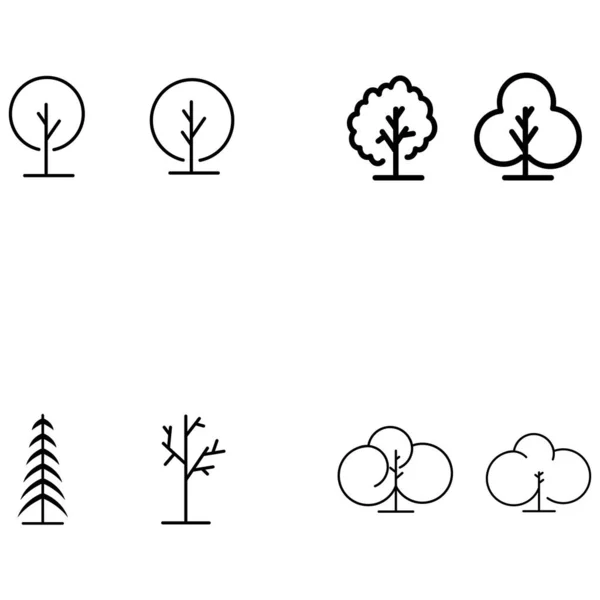 Ikona linii drzew Wektor Projekt ilustracji Logo — Wektor stockowy