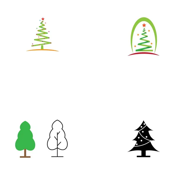 Noel ağacı simgesi Vektör İllüstrasyon Tasarımı Logosu — Stok Vektör