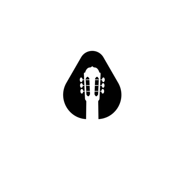 Логотип векторной иллюстрации гитары — стоковый вектор