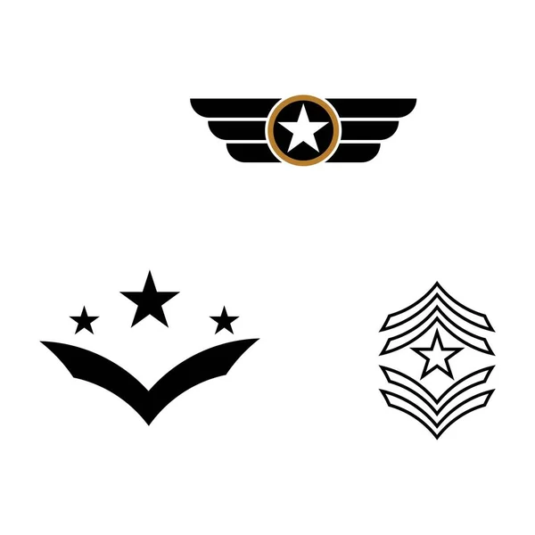 Ícone militar Design de ilustração vetorial Logotipo — Vetor de Stock