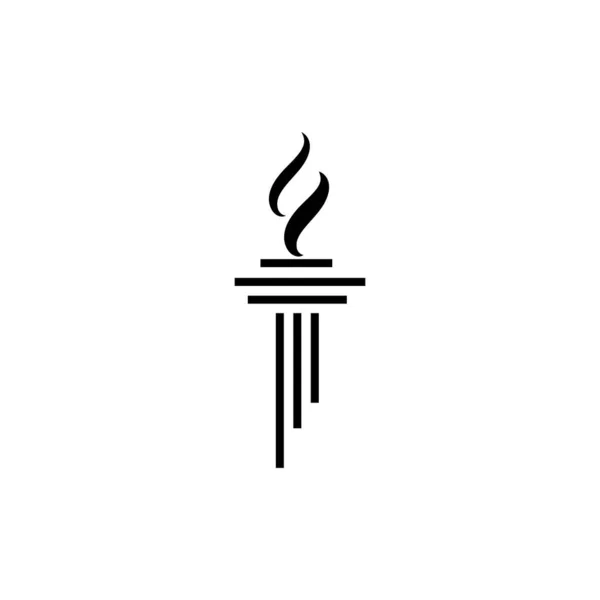 Ícone da tocha Design de ilustração do vetor Logo —  Vetores de Stock
