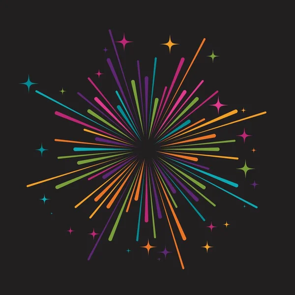 Ilustración del icono del vector de fuegos artificiales — Vector de stock