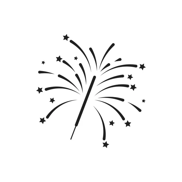 Ilustración del icono del vector de fuegos artificiales — Vector de stock