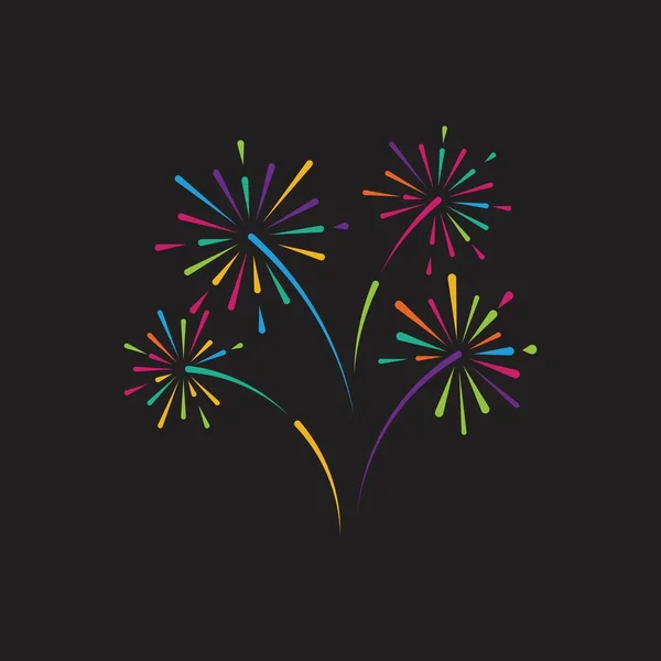 Ilustración del icono del vector de fuegos artificiales — Vector de stock