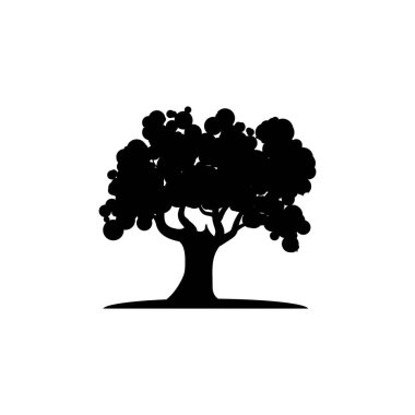 Meşe Ağacı Simgesi Vektör İllüstrasyon Tasarımı Logosu 