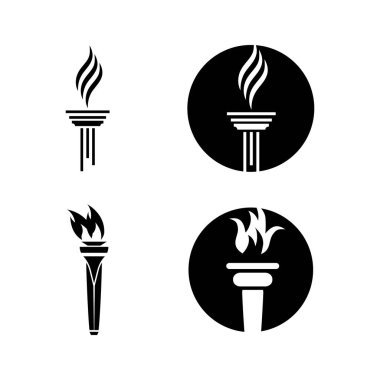 Meşale simgesi Vektör İllüstrasyon Tasarım Logosu 
