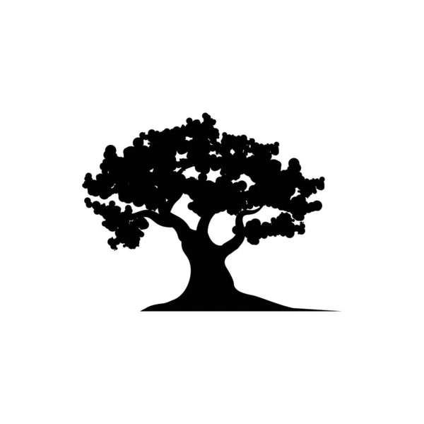 Ícone de árvore de carvalho Vector Design de ilustração Logo — Vetor de Stock