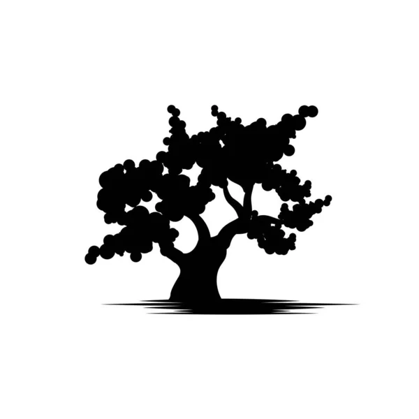 Meşe Ağacı Simgesi Vektör İllüstrasyon Tasarımı Logosu — Stok Vektör