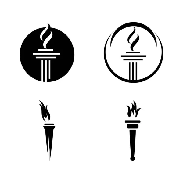 Icono de la antorcha Vector Diseño de ilustración Logo — Archivo Imágenes Vectoriales