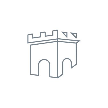 Castle simgesi Vektör İllüstrasyon Tasarımı Logosu 