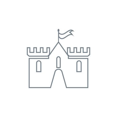 Castle simgesi Vektör İllüstrasyon Tasarımı Logosu 
