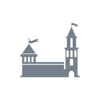 Castle simgesi Vektör İllüstrasyon Tasarımı Logosu 