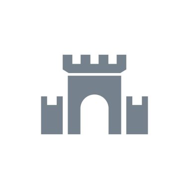 Castle simgesi Vektör İllüstrasyon Tasarımı Logosu 