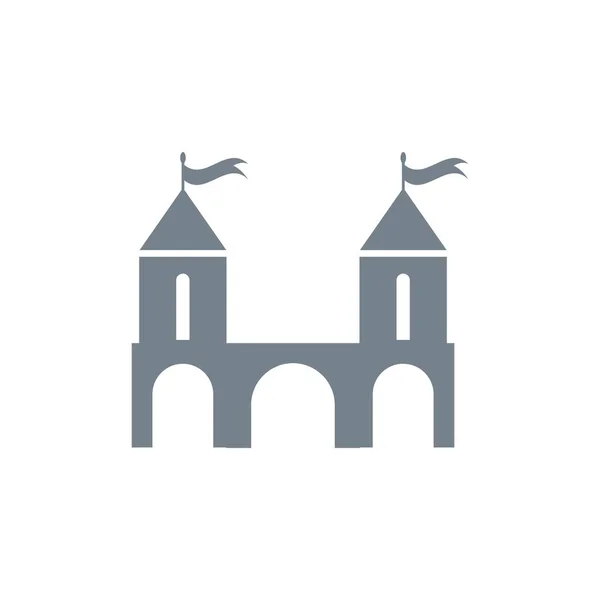 Ikona zamku Wektor Projekt ilustracji Logo — Wektor stockowy