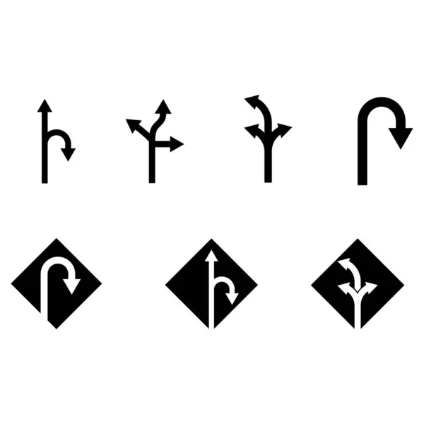 Icona segno freccia disegno illustrazione vettoriale logo — Vettoriale Stock