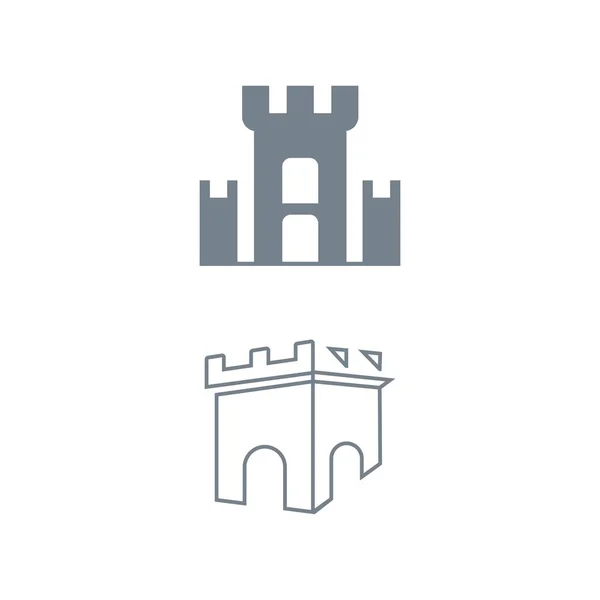 Castelo ícone Vector Ilustração design Logo —  Vetores de Stock