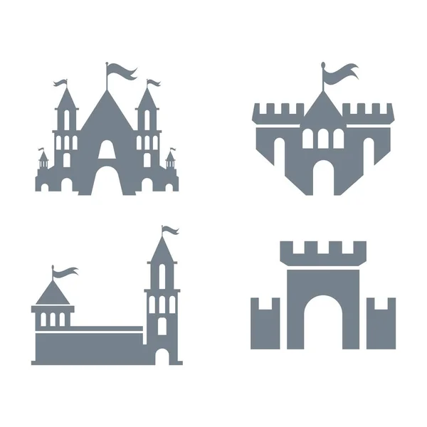 Castelo ícone Vector Ilustração design Logo —  Vetores de Stock