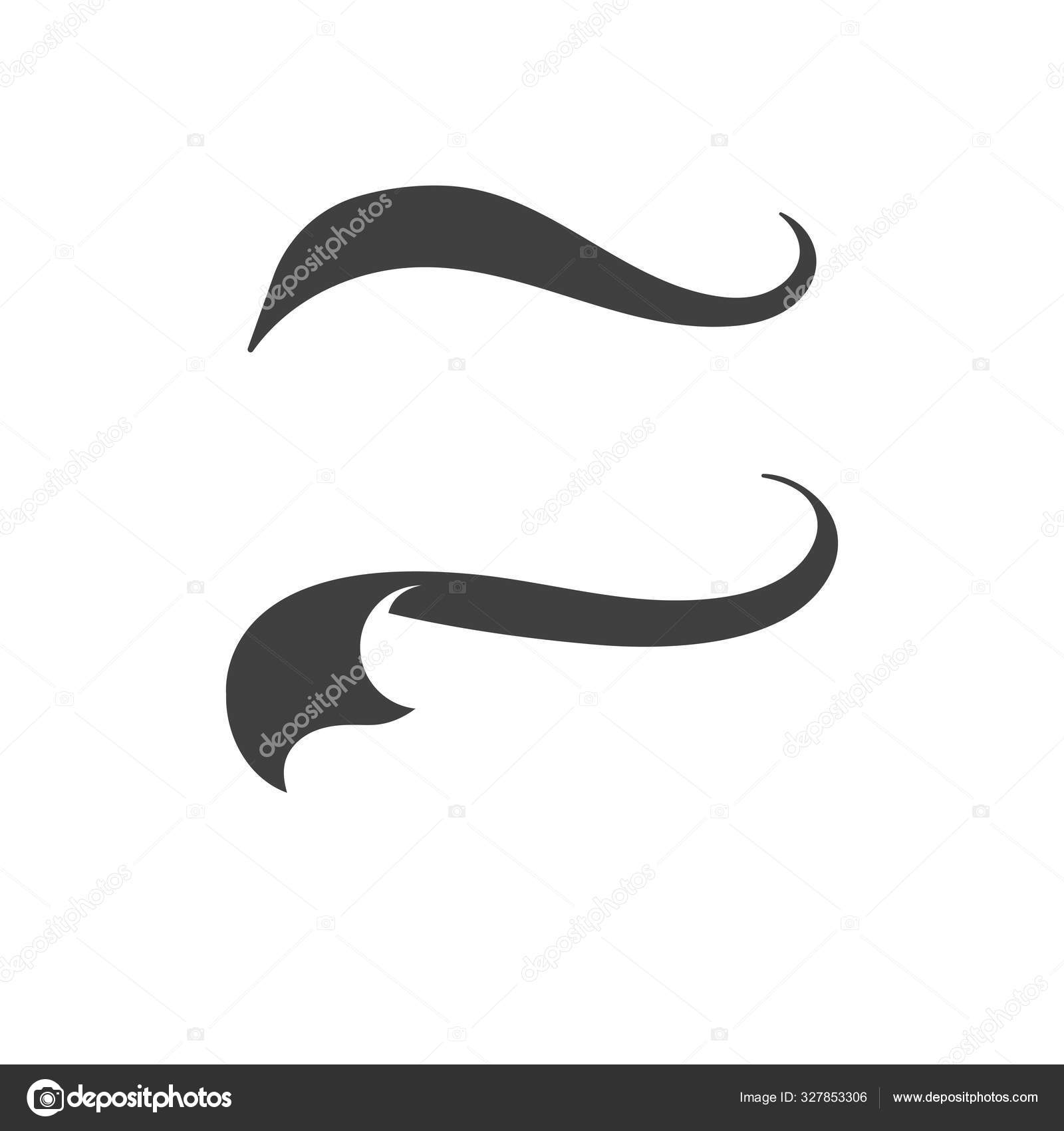 Swash and swooshes tails design template.