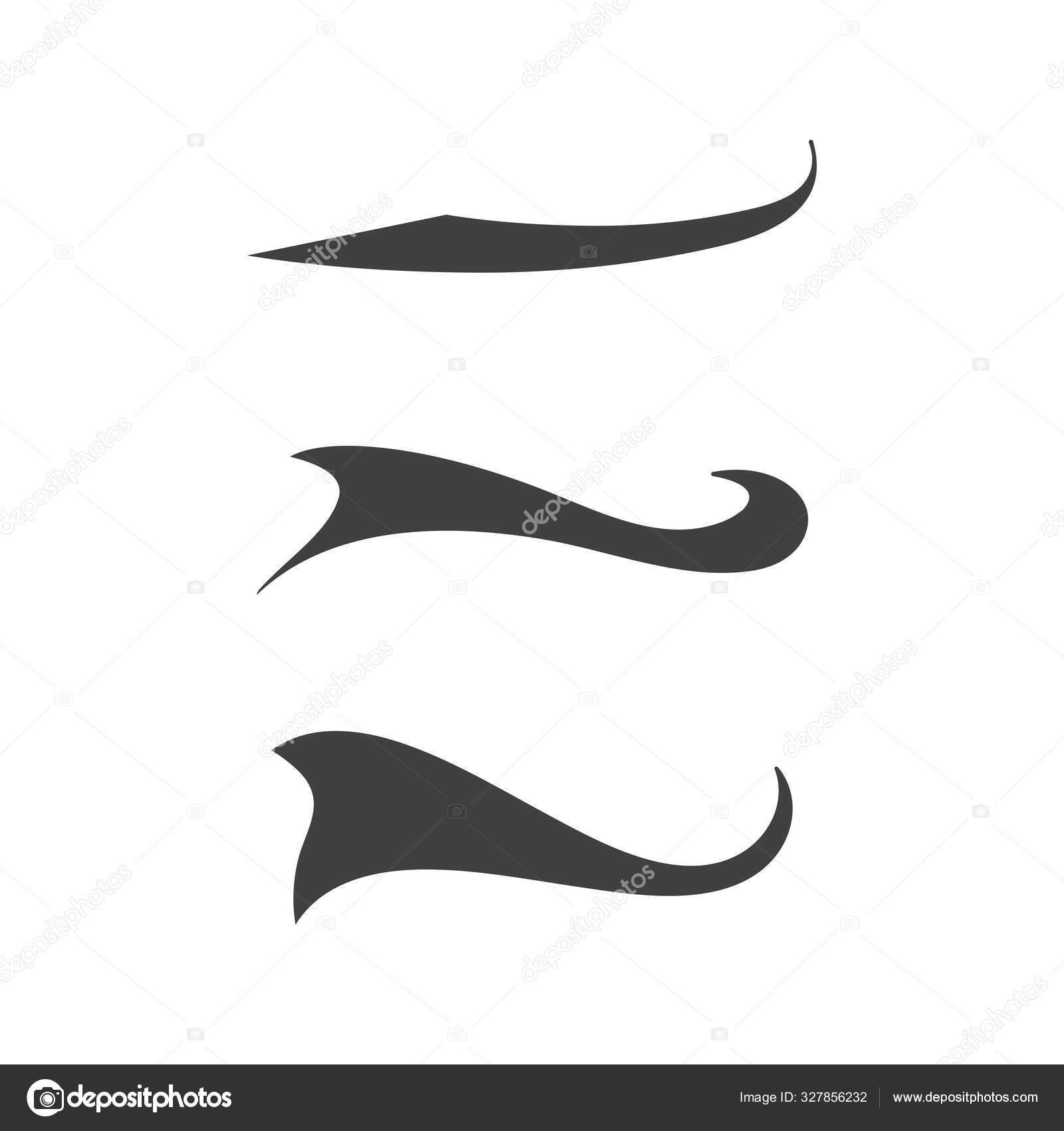 Swash and swooshes tails design Royalty Free Vector Image