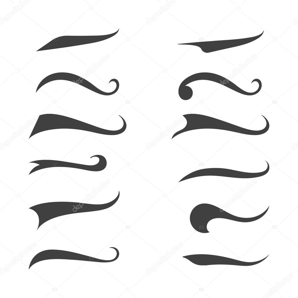 Swash and swooshes tails design template