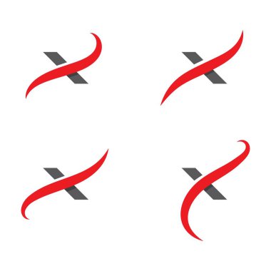 X Harfi Logo Şablonu vektör simgesi