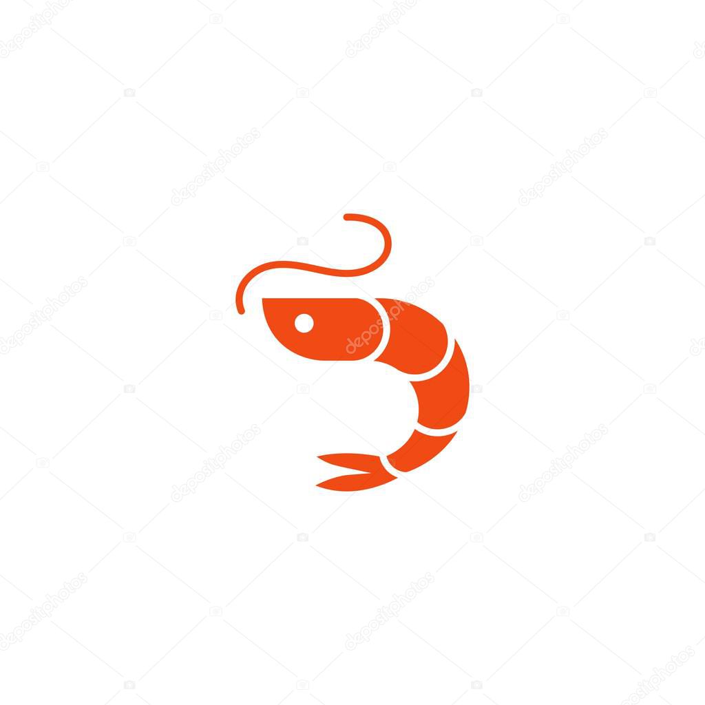 Shrimp vector icon illustration design template