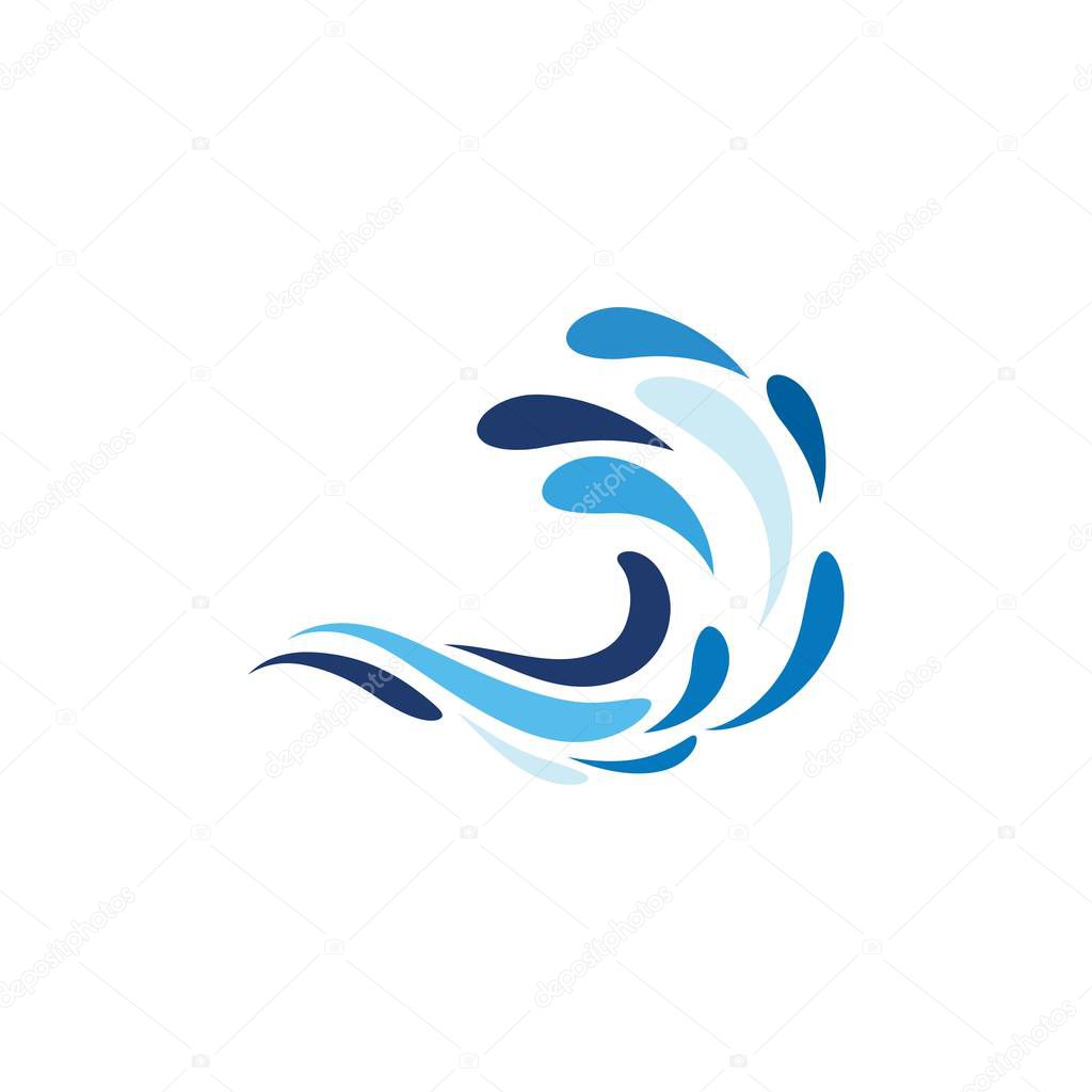Water wave icon vector illustration design logo
