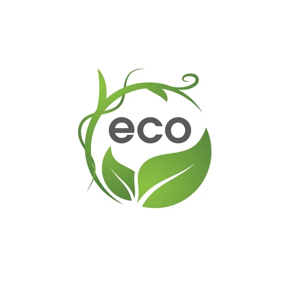 Eco di verde Ecologia delle foglie degli alberi — Vettoriale Stock