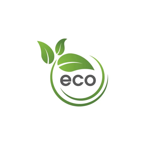 Eco de la ecología verde de la hoja del árbol — Vector de stock