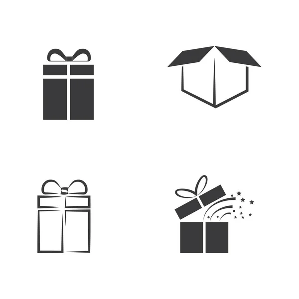 Icono de caja de regalo Vector Diseño de ilustración Logo — Vector de stock