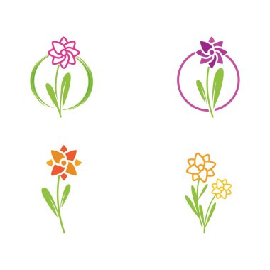 Güzellik çiçekçisi vektör ikonu tasarımı