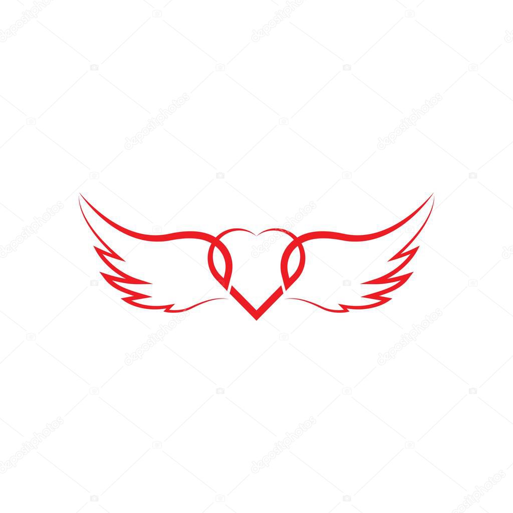 Angel Love Vector icon illustration design Template