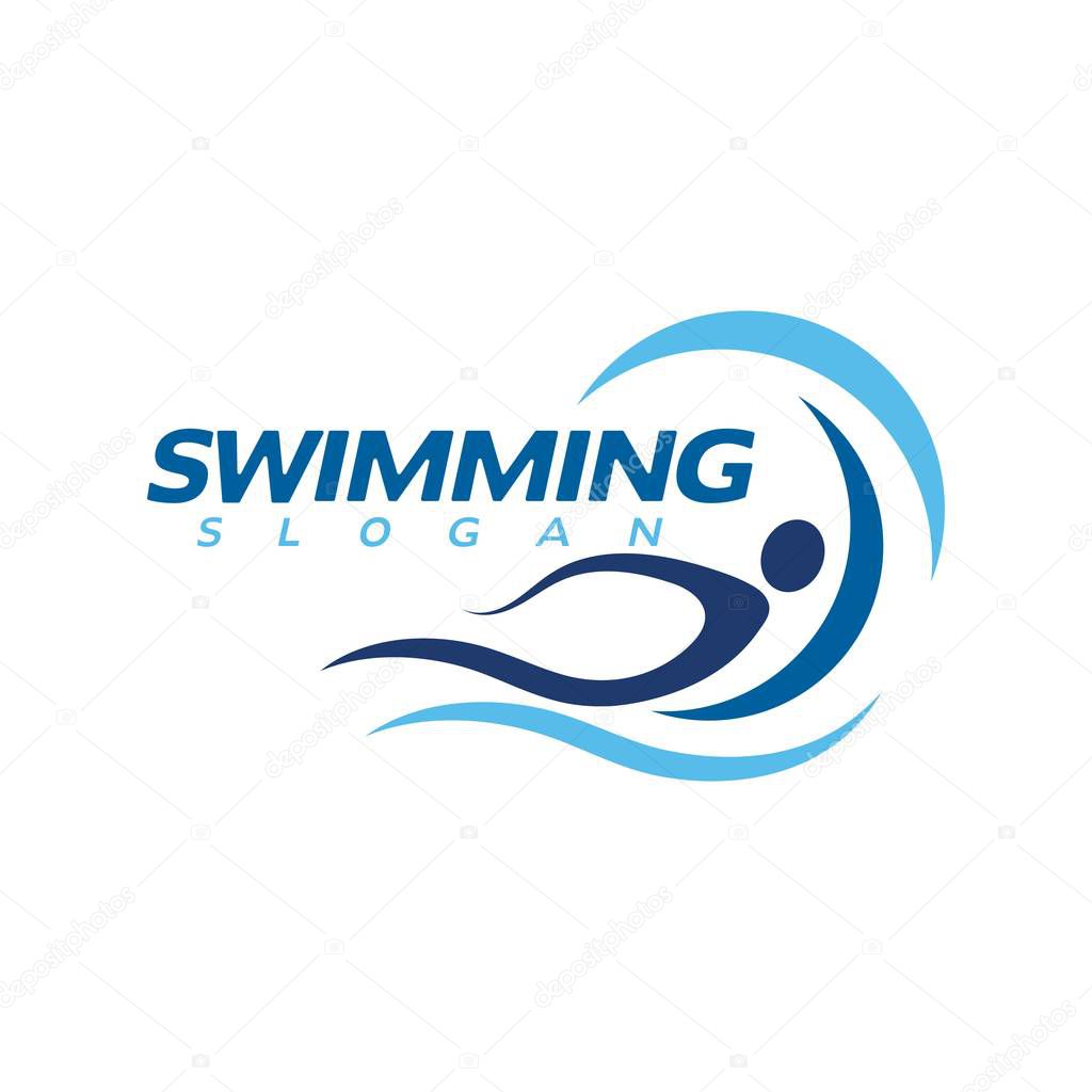 Swimming Vector illustration Icon design Template