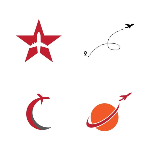 Set Reisen Symbol Vektor Illustration Design Logo — Stockvektor