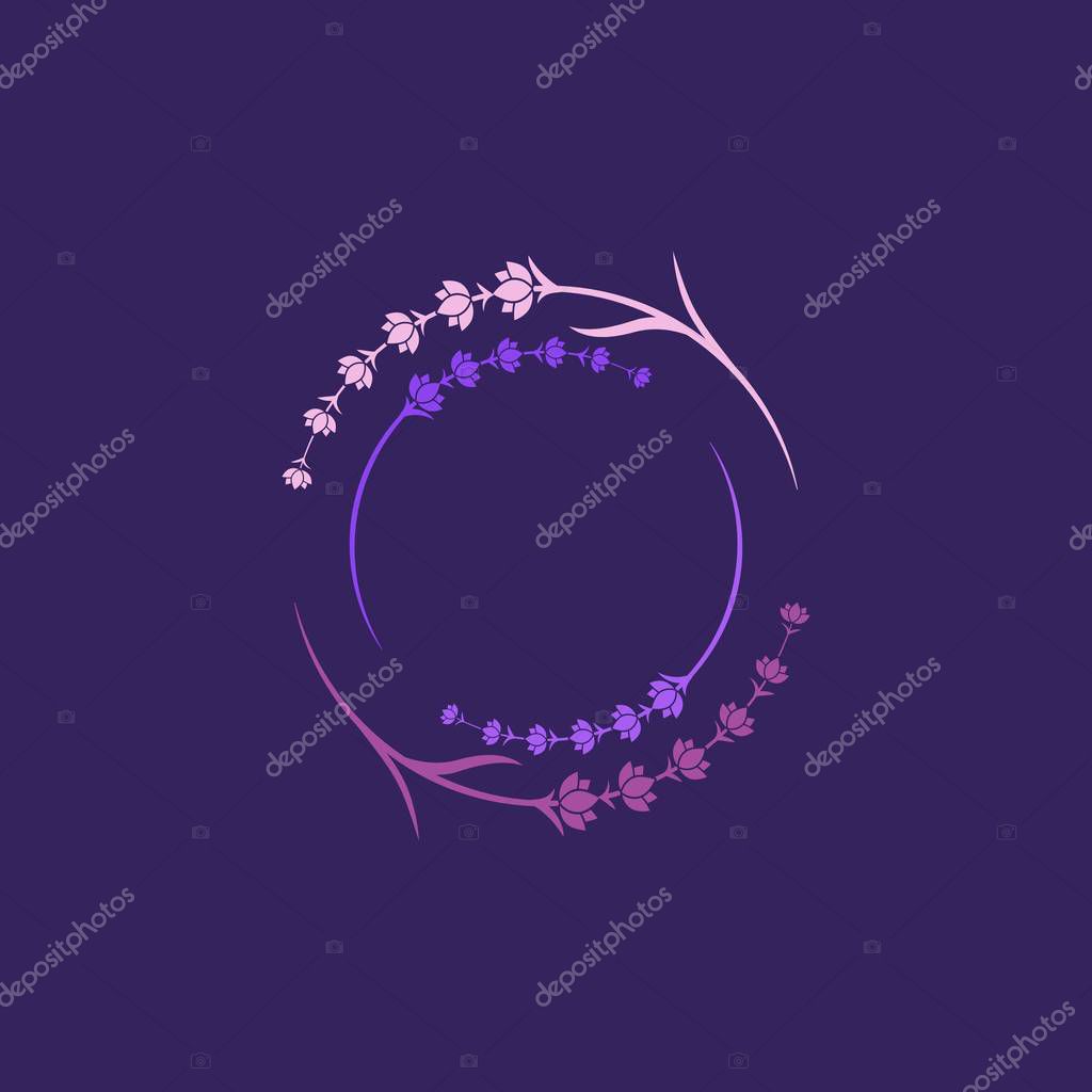 Lavender flower Vector icon illustration design Template