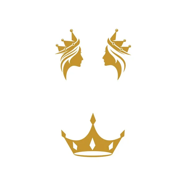Crown Logo Şablon vektör simgesi — Stok Vektör