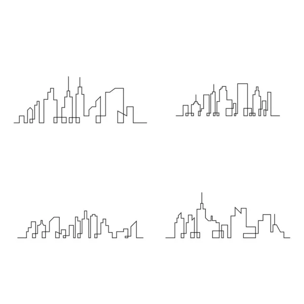 Città skyline silhouette vettore — Vettoriale Stock