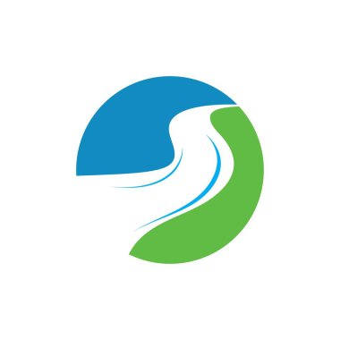 Nehir ikonu Vektör İllüstrasyon Tasarımı Logosu