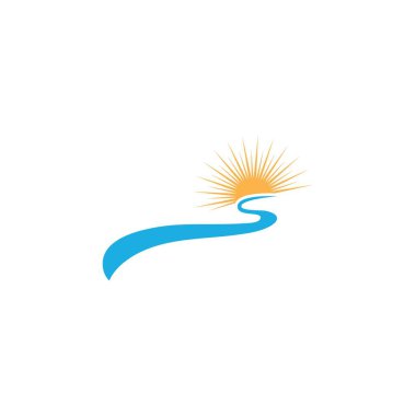Nehir ikonu Vektör İllüstrasyon Tasarımı Logosu