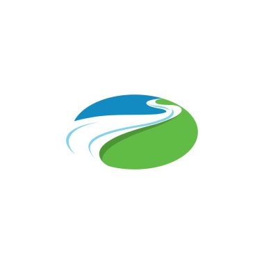 Nehir ikonu Vektör İllüstrasyon Tasarımı Logosu