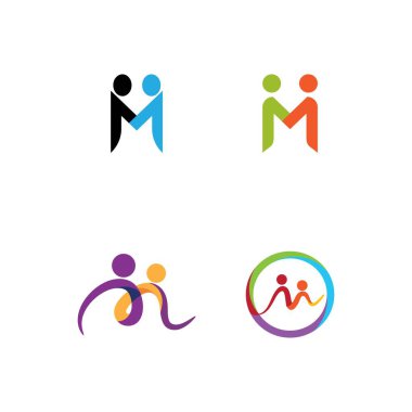 M harfi logo şablonu