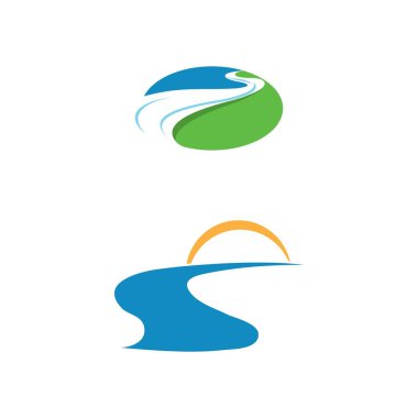 Nehir ikonu Vektör İllüstrasyon Tasarımı Logosu